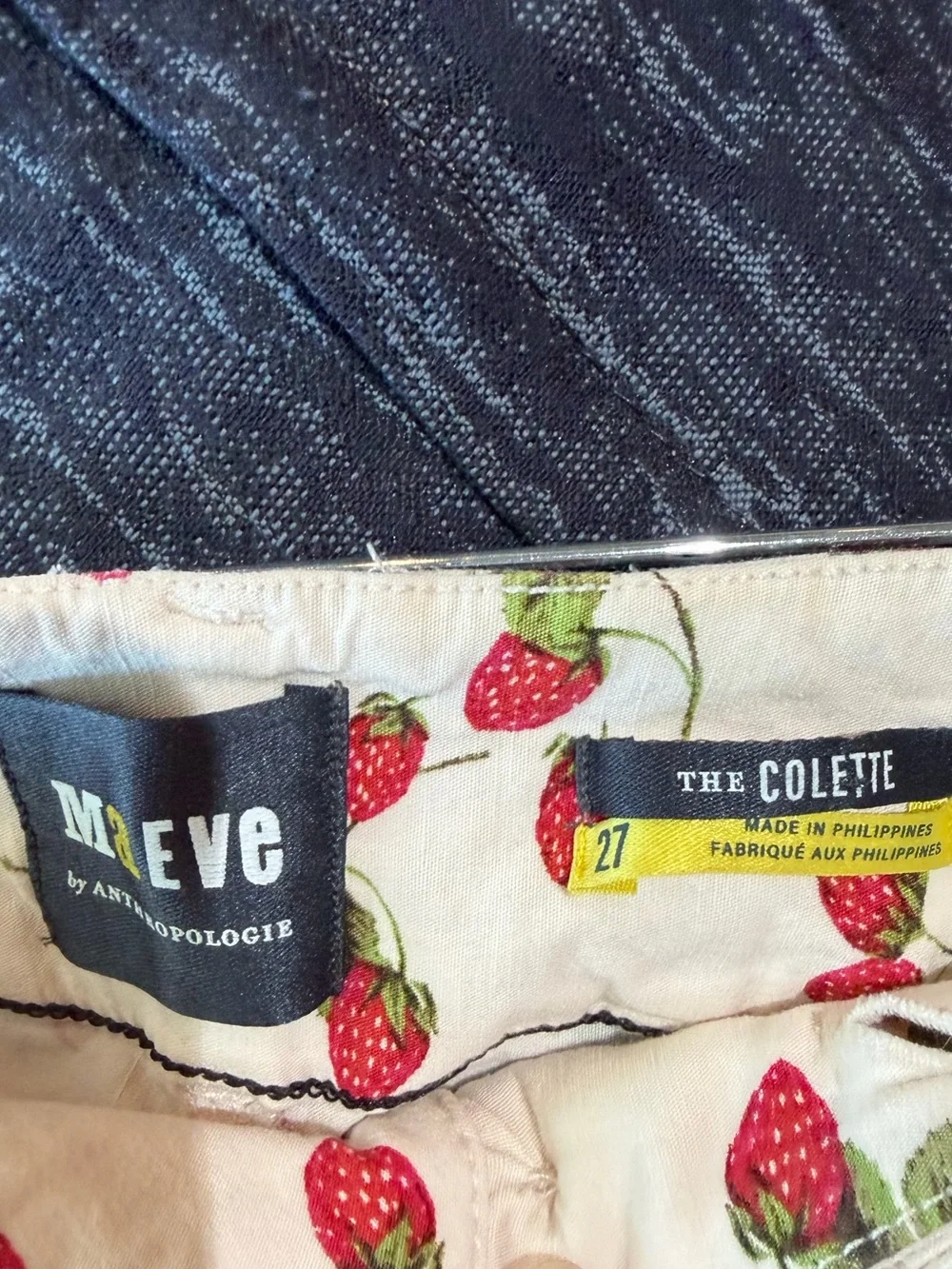 Maeve The Colette High-Rise Cropped Strawberry Pants Anthropologie Size 27 - Picture 9 of 11